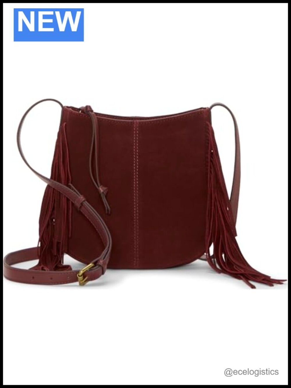 Suede Fringe Crossbody Sling Purse Woman Zipper Leather Handbag